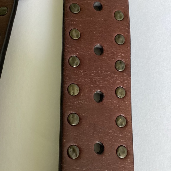 Trafalgar Belt Mens 38 Brown Buffalo Nickels Grommets Leather Western Cowboy - Picture 10 of 12